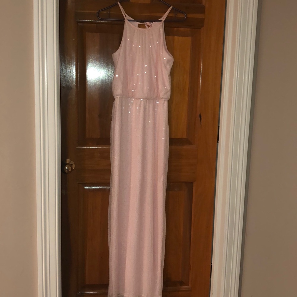 Pink Prom dress with slit in the back